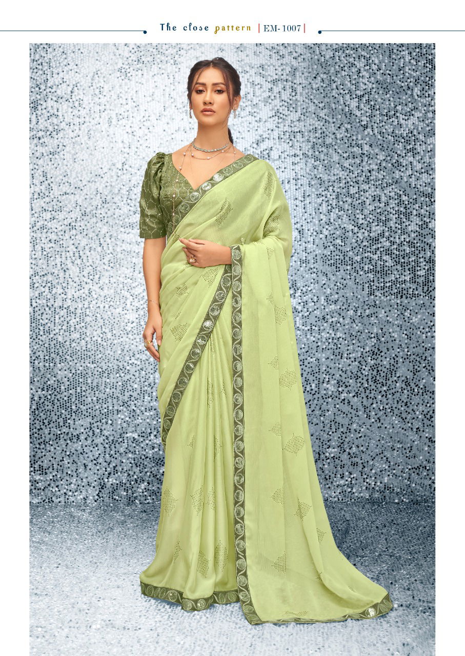 Stavan Emily Fancy Stylish Party Wear Chiffon Saree Collection